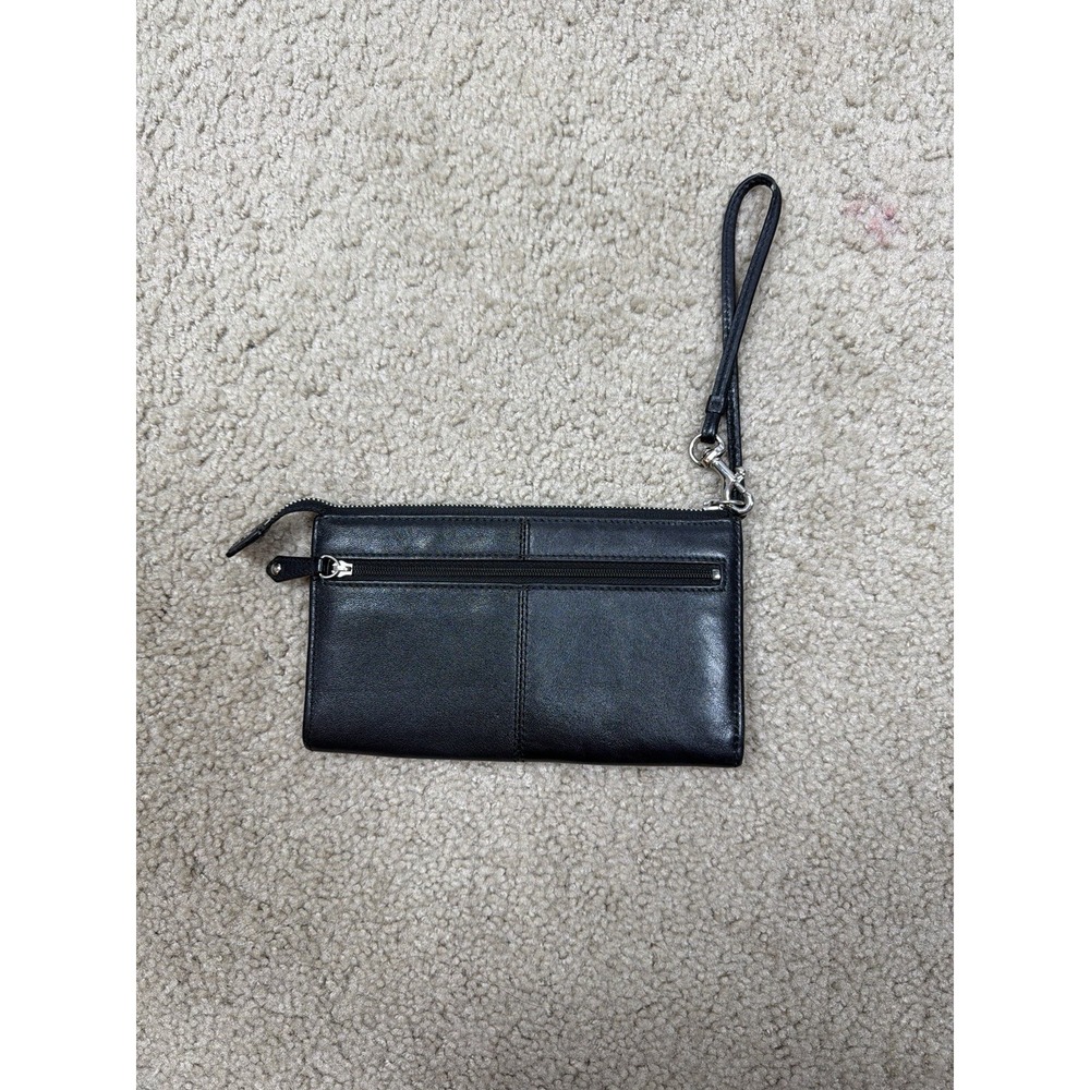 Coach Ashley Zip Wristlet Wallet Black Leather - Picture 9 of 9